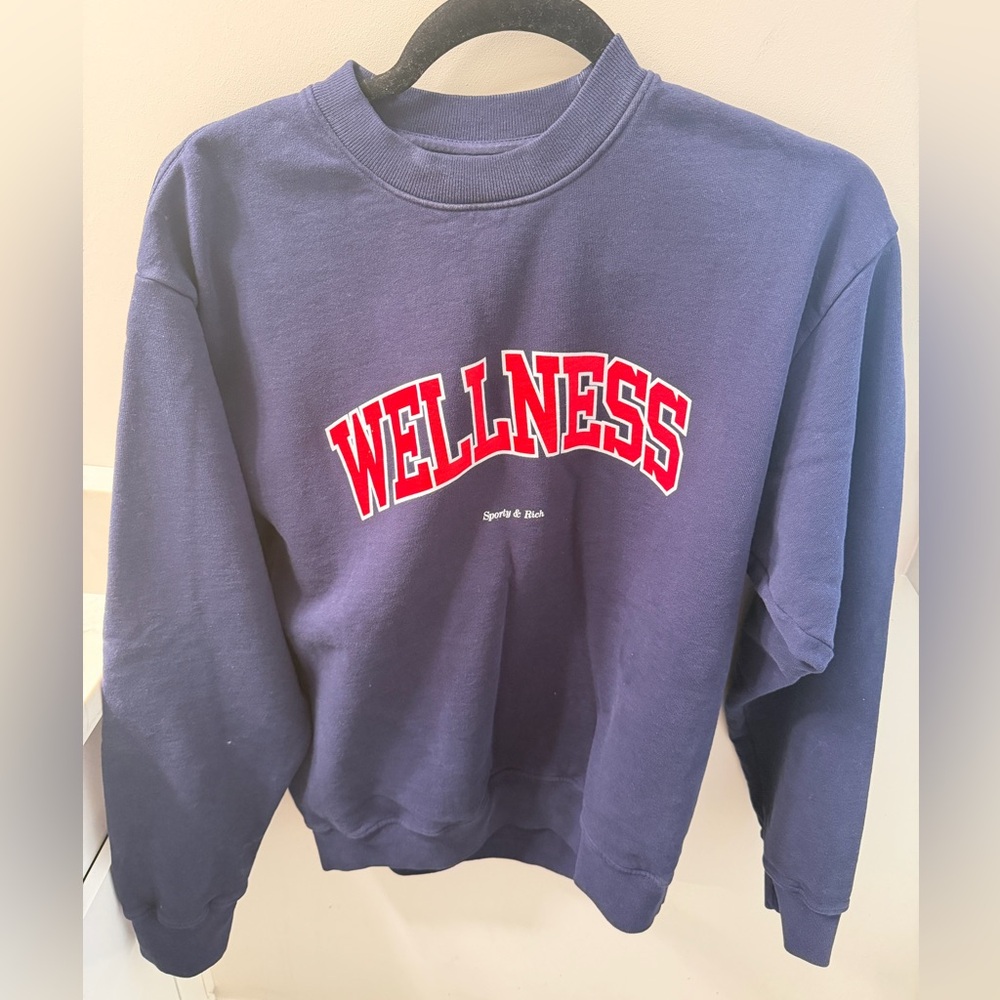 Sporty&Rich Wellness Ivy Crewneck - Navy/Red